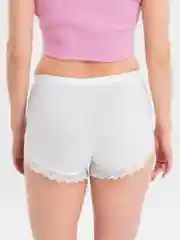 Белый шорты женские, с кружевами