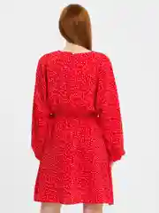Платье в горошек оверсайз polka dot женское мини с объемными рукавами и юбкой полусолнце