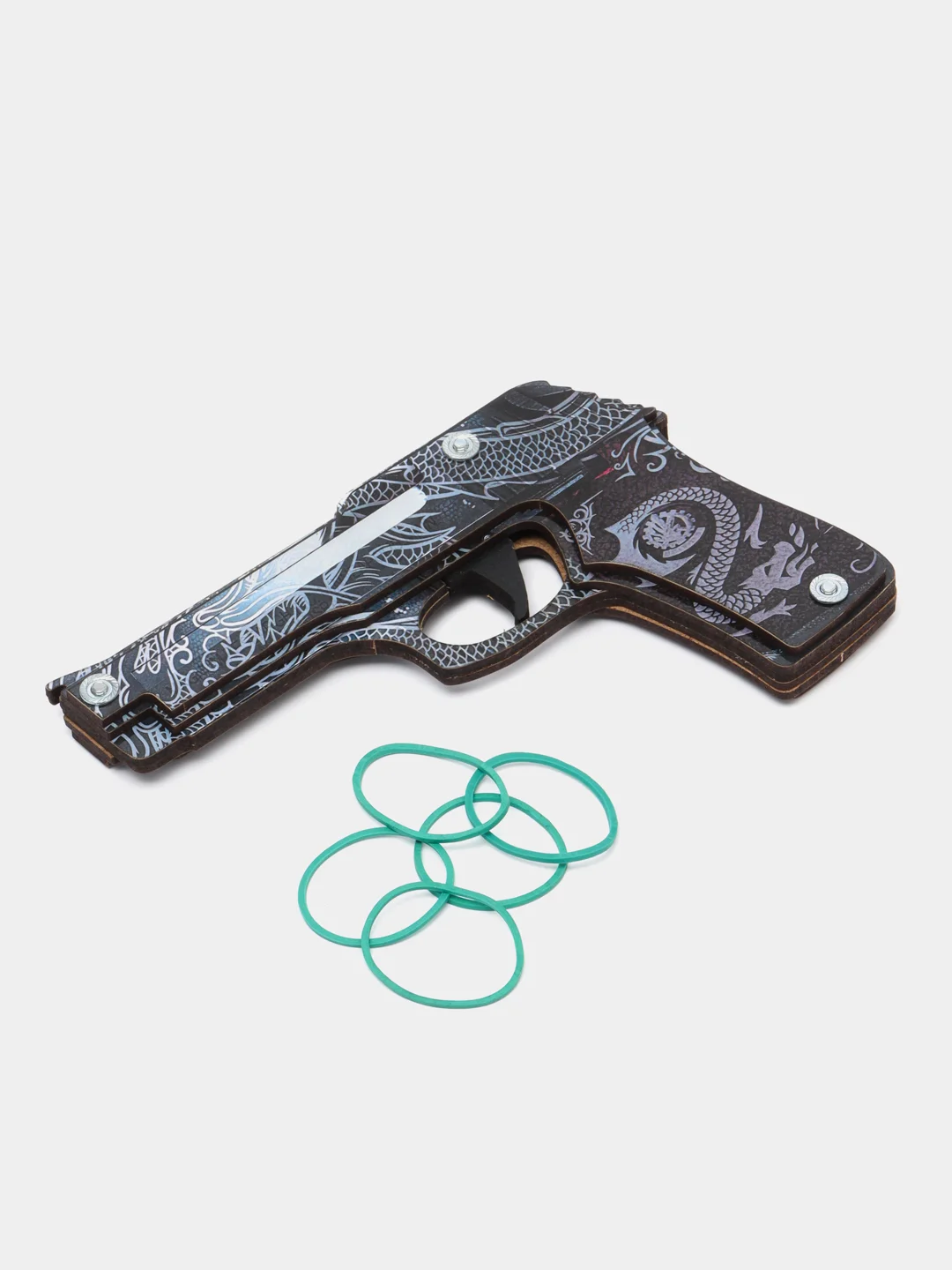 Серый пистолет резинкострел из игры CS GO, деревянный