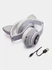 Лавандовый беспроводные Bluetooth наушники с кошачьими светящимися ушками