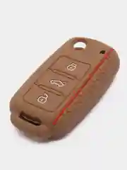 Коричневый силиконовый чехол на выкидной ключ Volkswagen