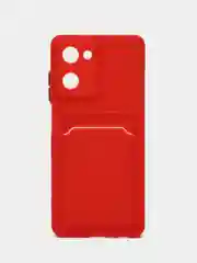 Красный силиконовый чехол для Realme 10 4G, c отсеком для карт