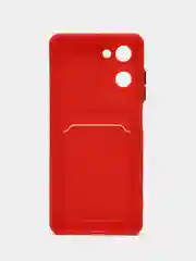 Красный силиконовый чехол для Realme 10 4G, c отсеком для карт
