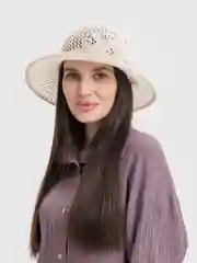 Бежевый меланж шляпа женская летняя