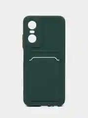 Тёмно-зелёный силиконовый чехол для Tecno POP 6 Pro (Техно Поп 6 Про), прозрачный