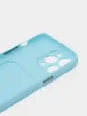 Голубой чехол для iPhone 13 Pro (Айфон 13 Про), силиконовый, с защитой камеры