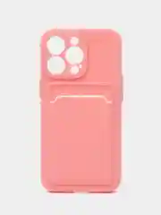 Пудровый чехол для iPhone 13 Pro (Айфон 13 Про), силиконовый, с защитой камеры