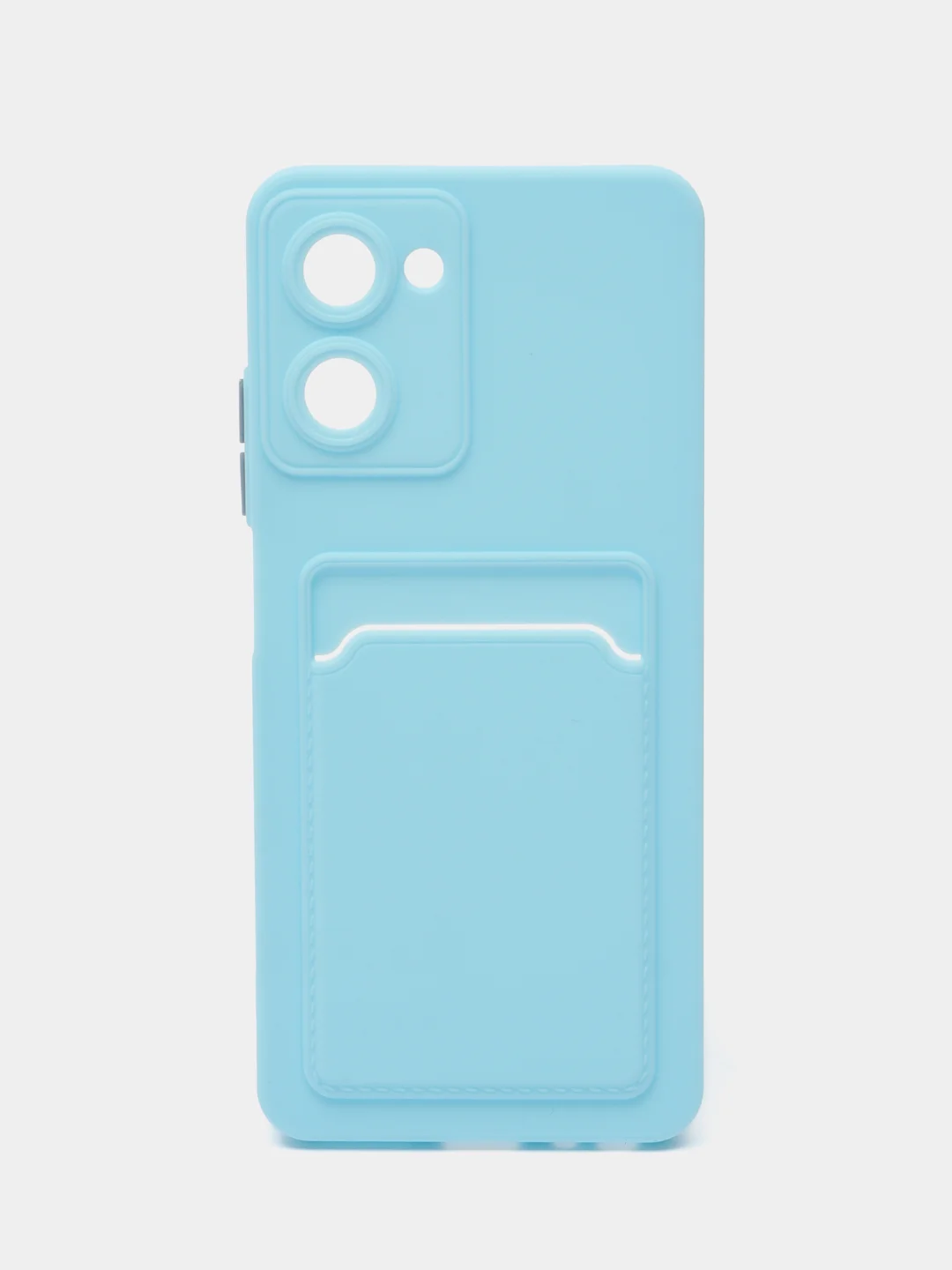 Голубой силиконовый чехол Realme 10 Pro 5G (Реалми 10 Про 5 Джи), с карманом для карт, прозрачный