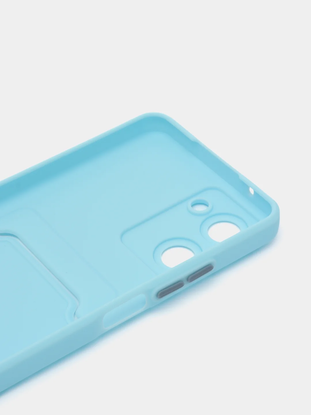 Голубой силиконовый чехол Realme 10 Pro 5G (Реалми 10 Про 5 Джи), с карманом для карт, прозрачный