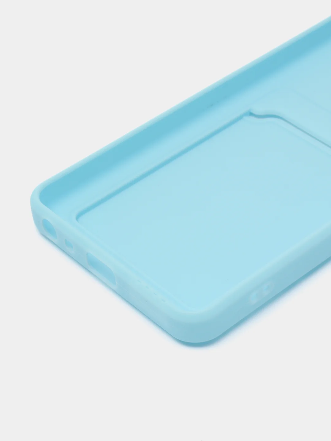 Голубой силиконовый чехол Realme 10 Pro 5G (Реалми 10 Про 5 Джи), с карманом для карт, прозрачный