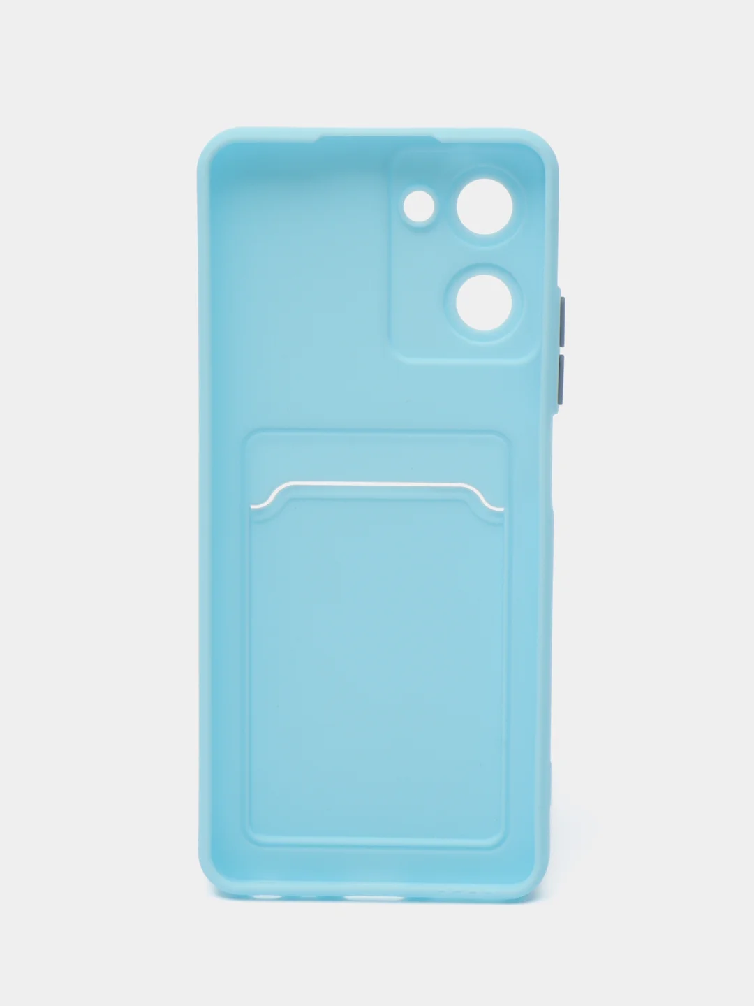 Голубой силиконовый чехол Realme 10 Pro 5G (Реалми 10 Про 5 Джи), с карманом для карт, прозрачный