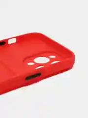 Красный чехол для iPhone 13 Pro (Айфон 13 Про), силиконовый, с защитой камеры