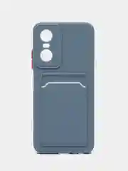 Синий меланж силиконовый чехол для Tecno POP 6 Pro (Техно Поп 6 Про), прозрачный