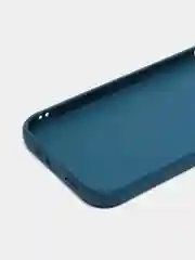Синий чехол для iPhone 12 (Айфон 12), прозрачный, c защитой камеры