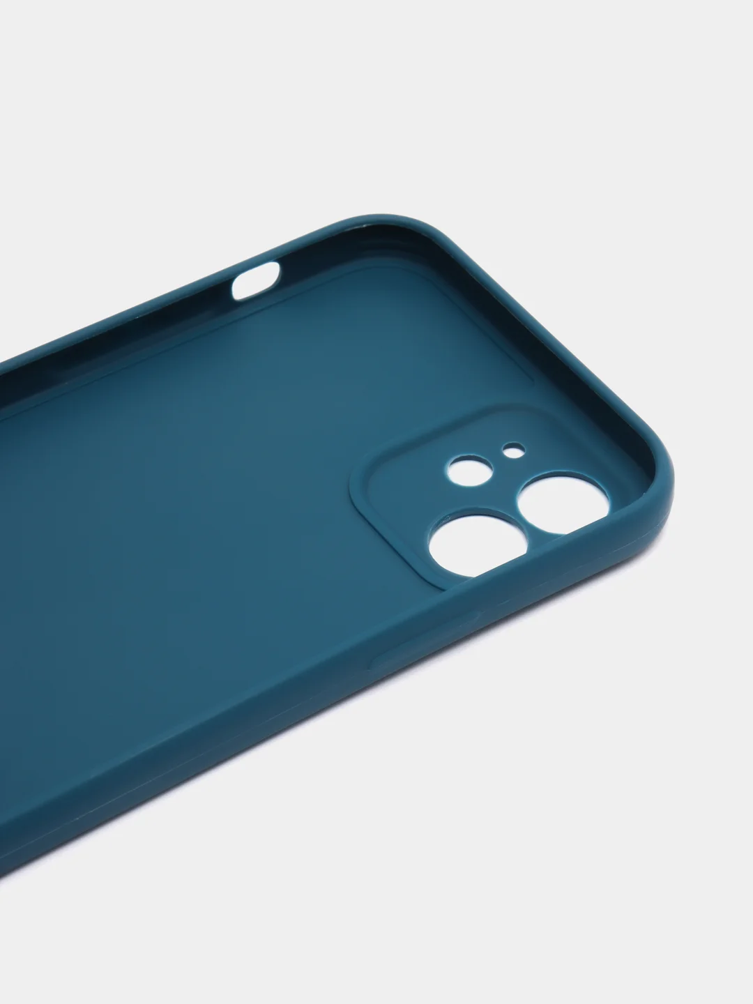 Синий чехол для iPhone 12 (Айфон 12), прозрачный, c защитой камеры