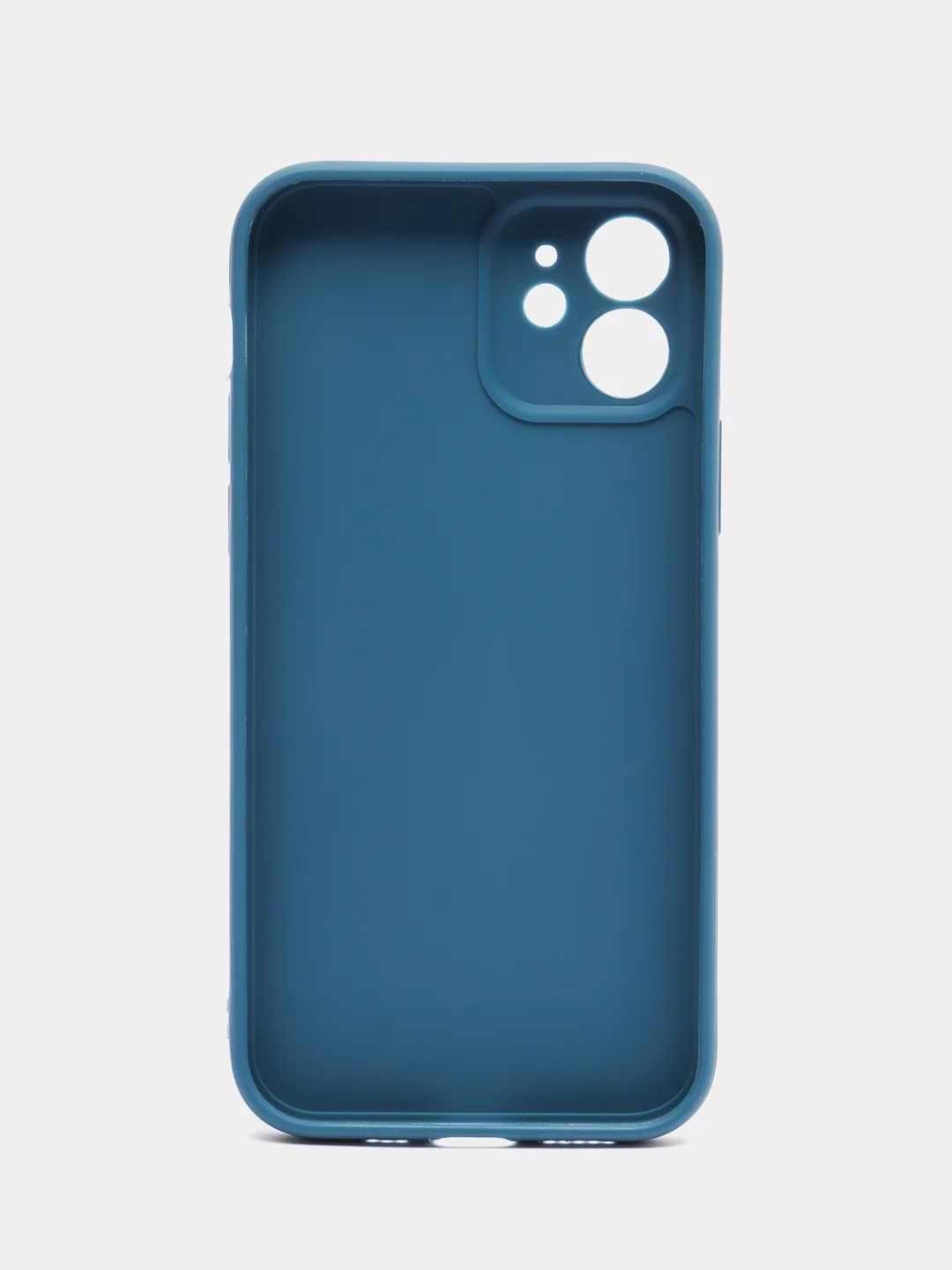 Синий чехол для iPhone 12 (Айфон 12), прозрачный, c защитой камеры