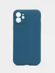 Синий чехол для iPhone 12 (Айфон 12), прозрачный, c защитой камеры