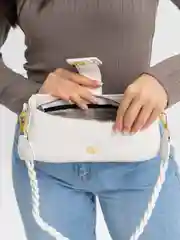 Белый сумка женская, багет