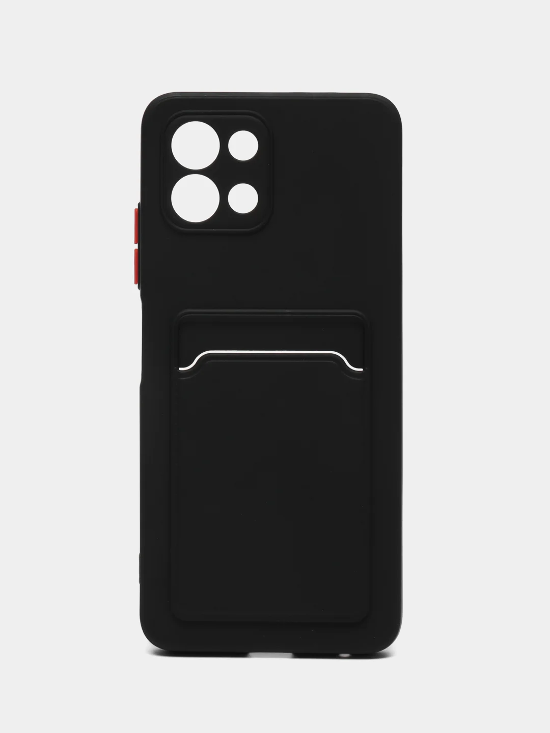 Черный силиконовый чехол для Infinix Hot 11 2022 (Хот 11 2022), картхолдер, матовый