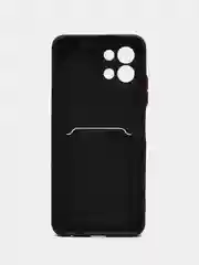 Черный силиконовый чехол для Infinix Hot 11 2022 (Хот 11 2022), картхолдер, матовый