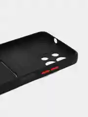 Черный силиконовый чехол для Infinix Hot 11 2022 (Хот 11 2022), картхолдер, матовый