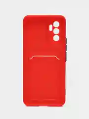 Красный силиконовый чехол для Vivo V23E, S10E 5G, Y75 4G (Виво В23Е, С10Е, У75 4 джи), прозрачный