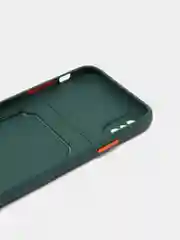 Тёмно-зелёный чехол для iPhone X, XS (Айфон Х, ХС), силиконовый, с защитой камеры