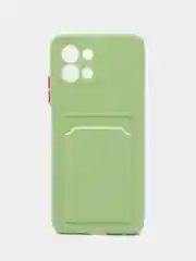 Зеленый силиконовый чехол для Infinix Hot 11 2022 (Хот 11 2022), картхолдер, матовый