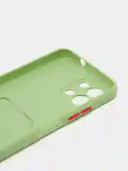 Зеленый силиконовый чехол для Infinix Hot 11 2022 (Хот 11 2022), картхолдер, матовый