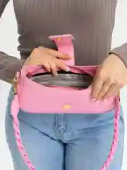 Розовый сумка женская, багет