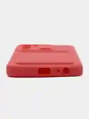 Коралловый силиконовый чехол для Infinix HOT 12i (Инфиникс Хот 12 Ай), с карманом для карт, прозрачный