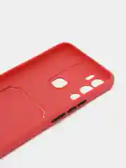 Коралловый силиконовый чехол для Infinix HOT 12i (Инфиникс Хот 12 Ай), с карманом для карт, прозрачный