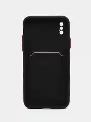 Черный чехол для iPhone X, XS (Айфон Х, ХС), силиконовый, с защитой камеры