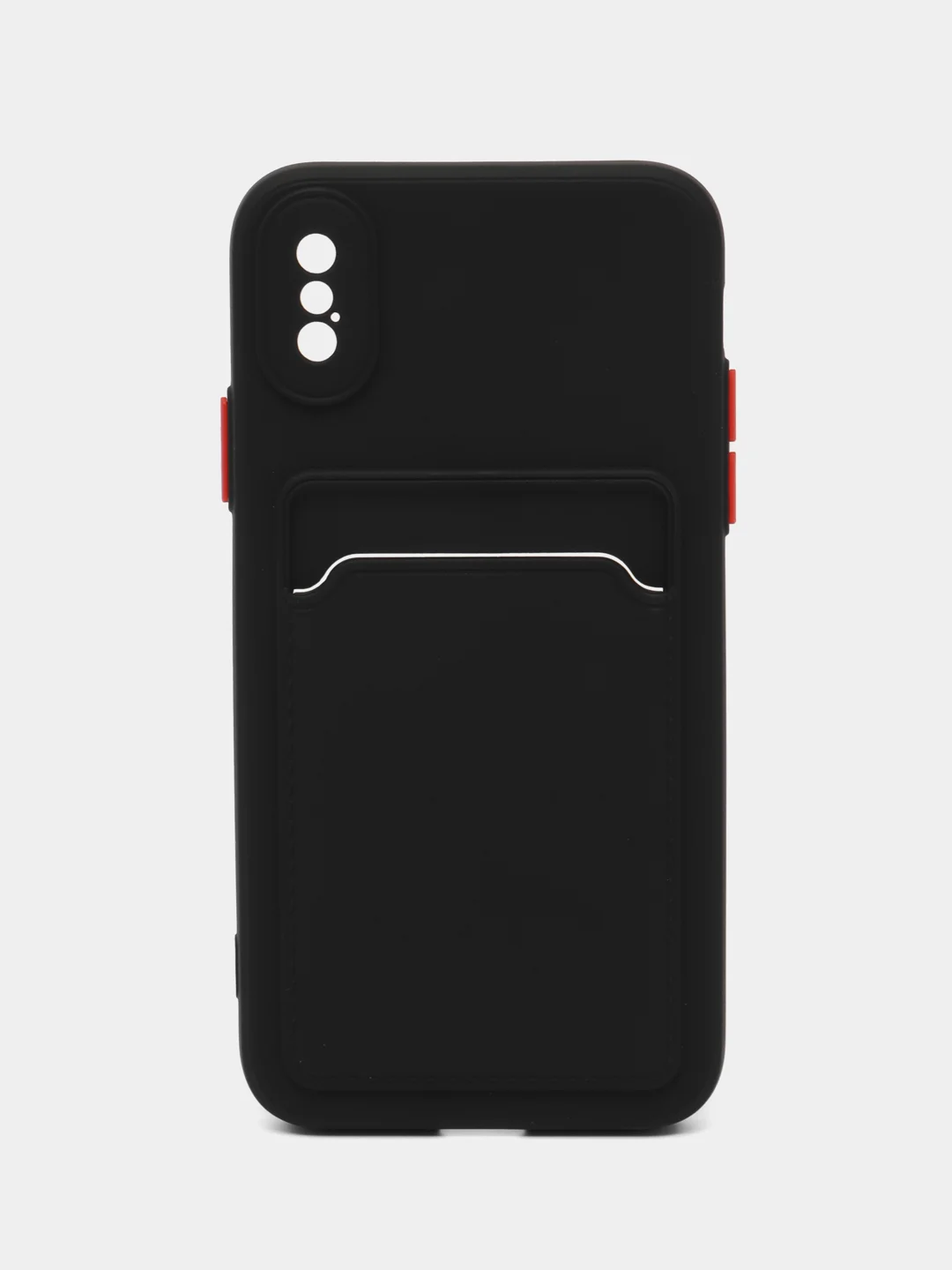 Черный чехол для iPhone X, XS (Айфон Х, ХС), силиконовый, с защитой камеры