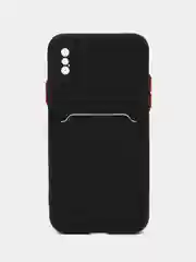 Черный чехол для iPhone X, XS (Айфон Х, ХС), силиконовый, с защитой камеры
