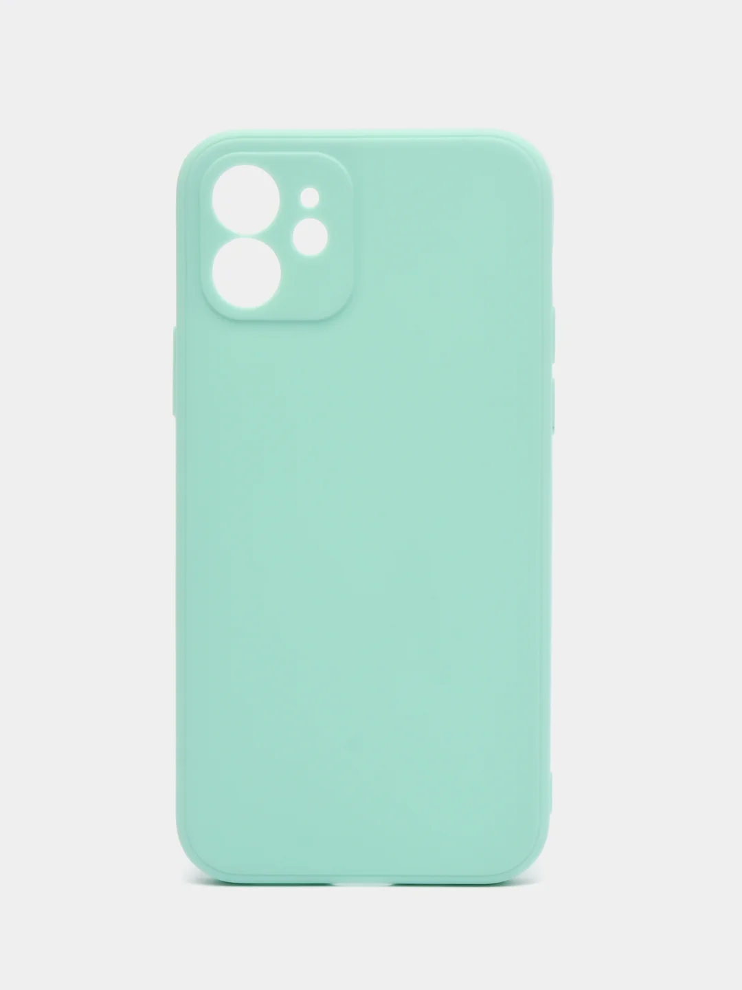 Мятный чехол для iPhone 12 (Айфон 12), прозрачный, c защитой камеры