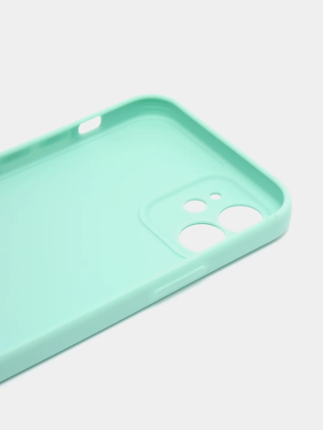 Мятный чехол для iPhone 12 (Айфон 12), прозрачный, c защитой камеры