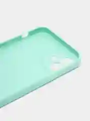 Мятный чехол для iPhone 12 (Айфон 12), прозрачный, c защитой камеры