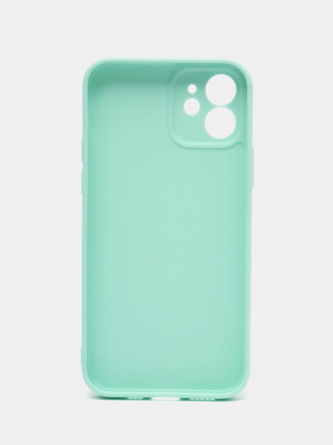 Мятный чехол для iPhone 12 (Айфон 12), прозрачный, c защитой камеры