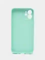 Мятный чехол для iPhone 12 (Айфон 12), прозрачный, c защитой камеры