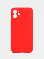 Красный чехол для iPhone 12 (Айфон 12), прозрачный, c защитой камеры