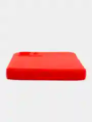 Красный чехол для iPhone 12 (Айфон 12), прозрачный, c защитой камеры