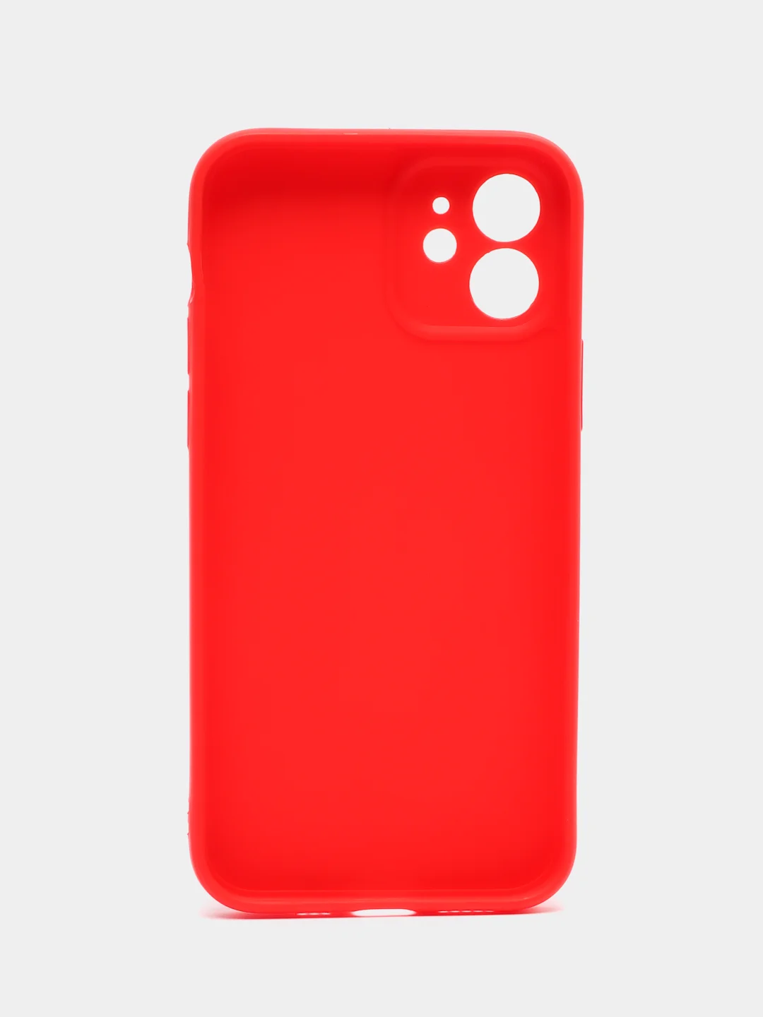 Красный чехол для iPhone 12 (Айфон 12), прозрачный, c защитой камеры