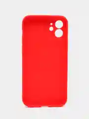 Красный чехол для iPhone 12 (Айфон 12), прозрачный, c защитой камеры
