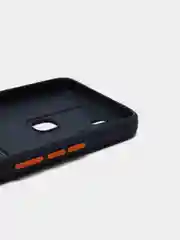 Темно-синий силиконовый чехол для Infinix HOT 12i (Инфиникс Хот 12 Ай), с карманом для карт, прозрачный