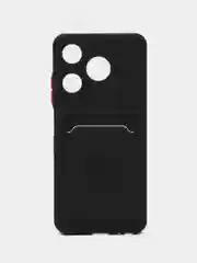 Черный чехол для Tecno Spark 10/Spark 10C (Техно Спарк 10/10С), с карманом для карт