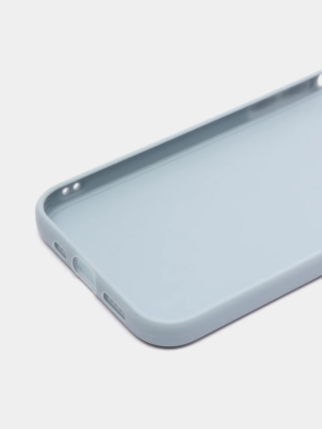 Светло-синий чехол для iPhone 12 (Айфон 12), прозрачный, c защитой камеры