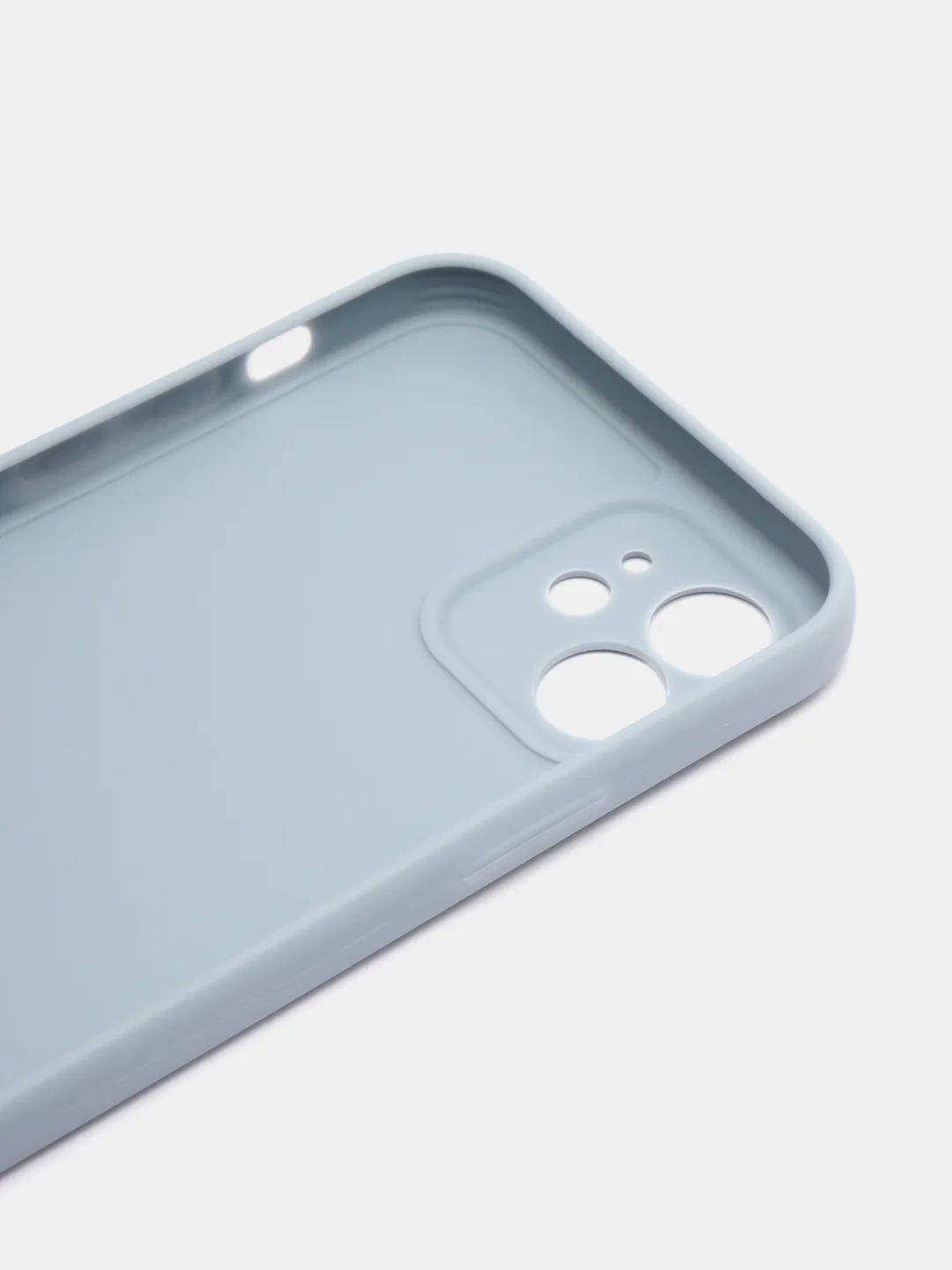Светло-синий чехол для iPhone 12 (Айфон 12), прозрачный, c защитой камеры