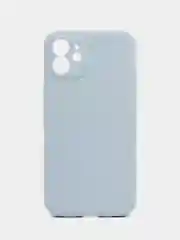 Светло-синий чехол для iPhone 12 (Айфон 12), прозрачный, c защитой камеры