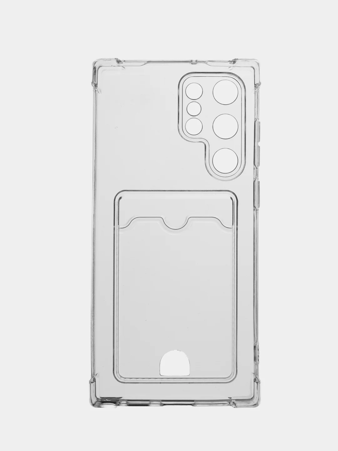 Прозрачный противоударный чехол BROSCORP для Samsung Galaxy S22 Ultra, картхолдер с кармашком